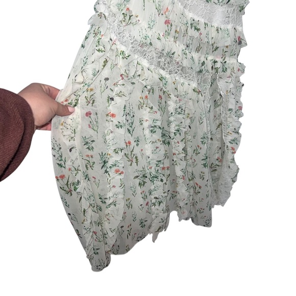 Alice + Olivia Sondra Lace Ruffle Maxi Dress Georgia Floral - Picture 6 of 10